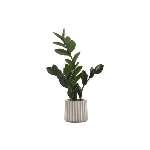 White Green 20-Inch ZZ Indoor Faux Fake Table Potted Artificial Plant, image 1